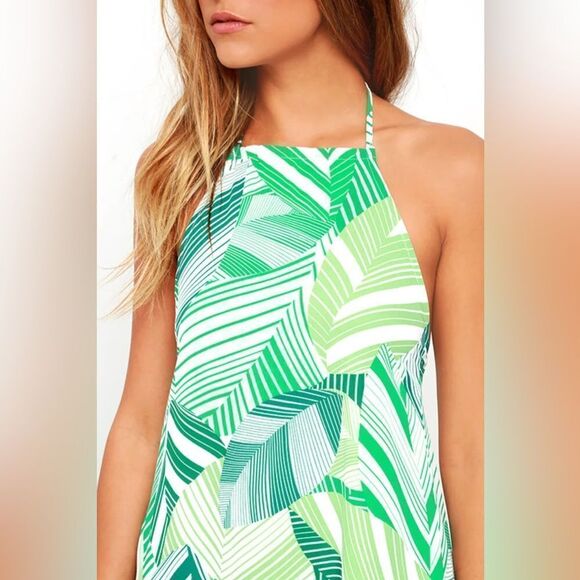 Photosynthesis Statement Green Print Halter Dress - Picture 5 of 5